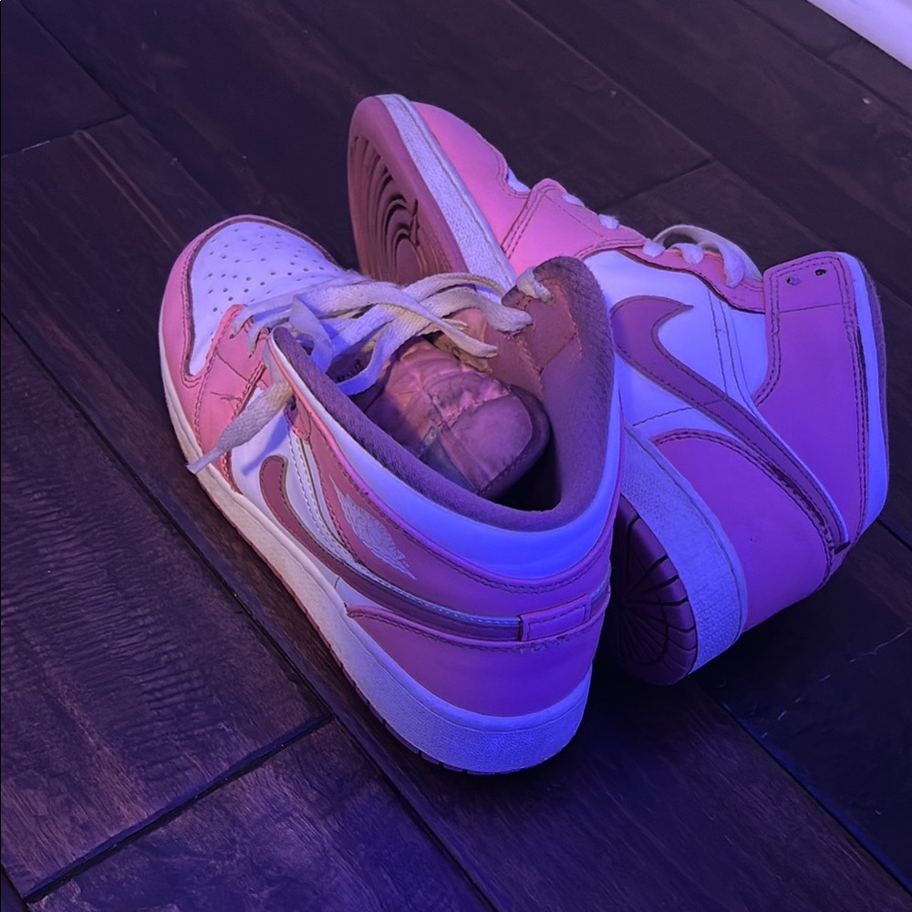 Jordan Pink and White Sneakers